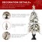 Set of 2 4ft/5ft Pre-Lit Flocked Fir Artificial Christmas Porch Tree with Warm White Lights and Red Berries